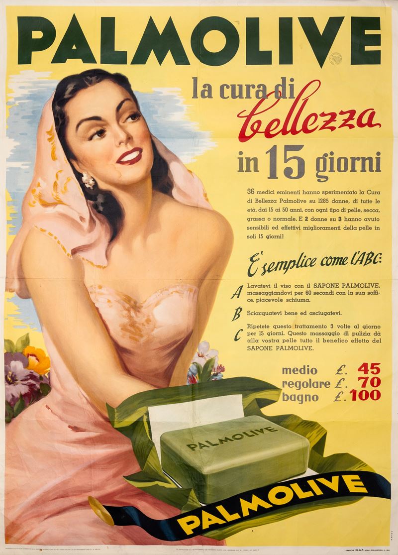 Freeman : Palmolive - La cura di bellezza.  - Auction POP Culture and Vintage Posters - Cambi Casa d'Aste
