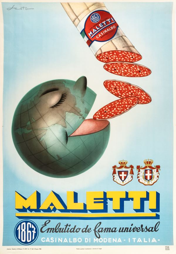 Artista non identificato - Maletti salami -  Embutido de fama universal.