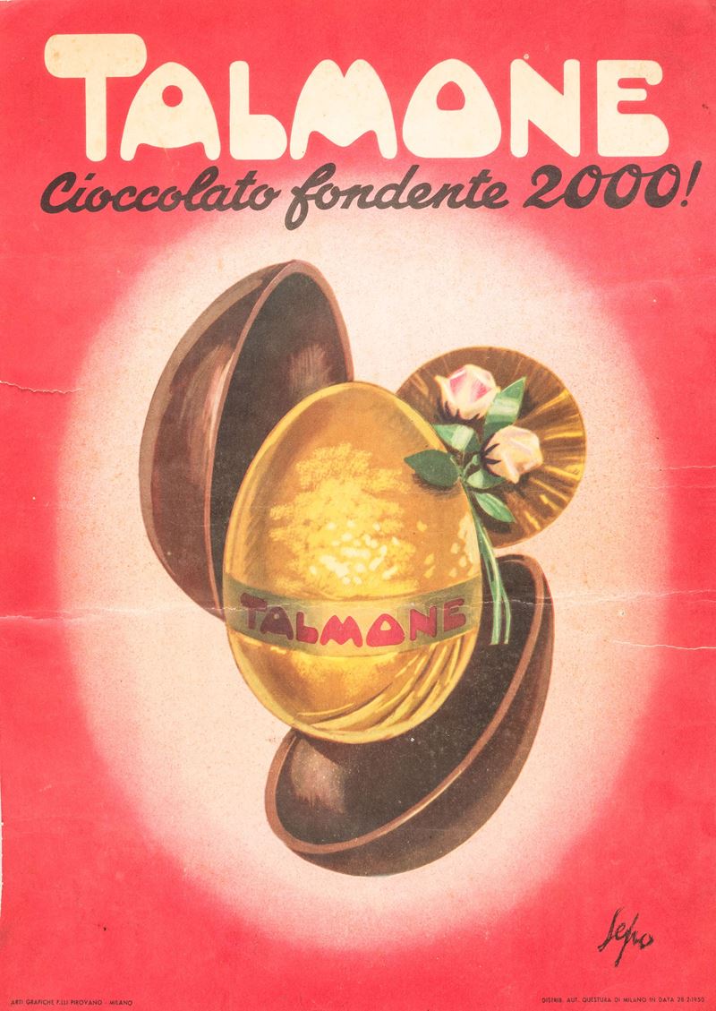Severo Pozzati &#8220;Sepo&#8221; : TALMONE -  Cioccolato Fondente 2000!  - Asta POP Culture e Manifesti d'epoca - Cambi Casa d'Aste
