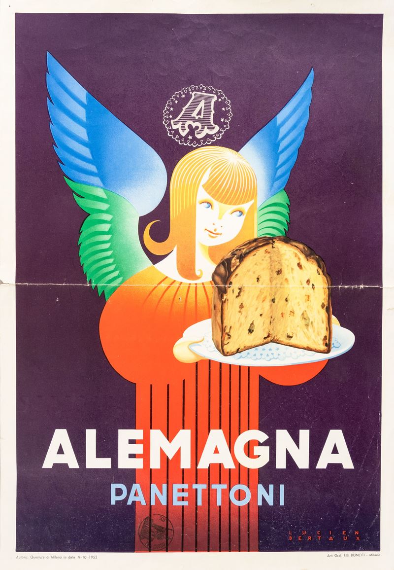 Lucien Bertaux : Alemagna Panettoni.  - Auction POP Culture and Vintage Posters - Cambi Casa d'Aste