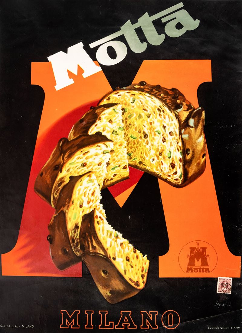 Severo Pozzati &#8220;Sepo&#8221; : Panettone Motta - Milano.  - Auction POP Culture and Vintage Posters - Cambi Casa d'Aste