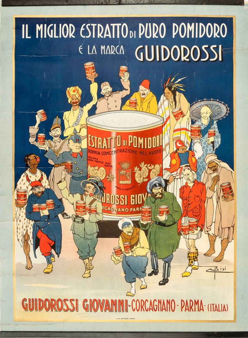 Carlo Bisi : Il miglior estratto di puro pomodoro - Guidorossi.  - Auction POP Culture and Vintage Posters - Cambi Casa d'Aste