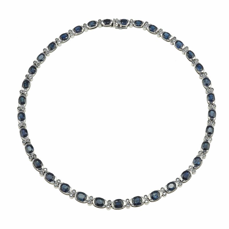 Sapphire and diamond necklace  - Auction Fine Jewels - Cambi Casa d'Aste