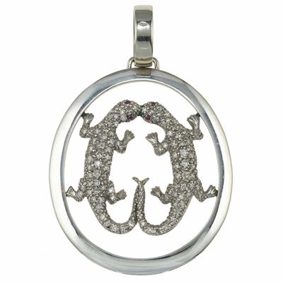Pendente con Piccoli Diamanti e Rubini