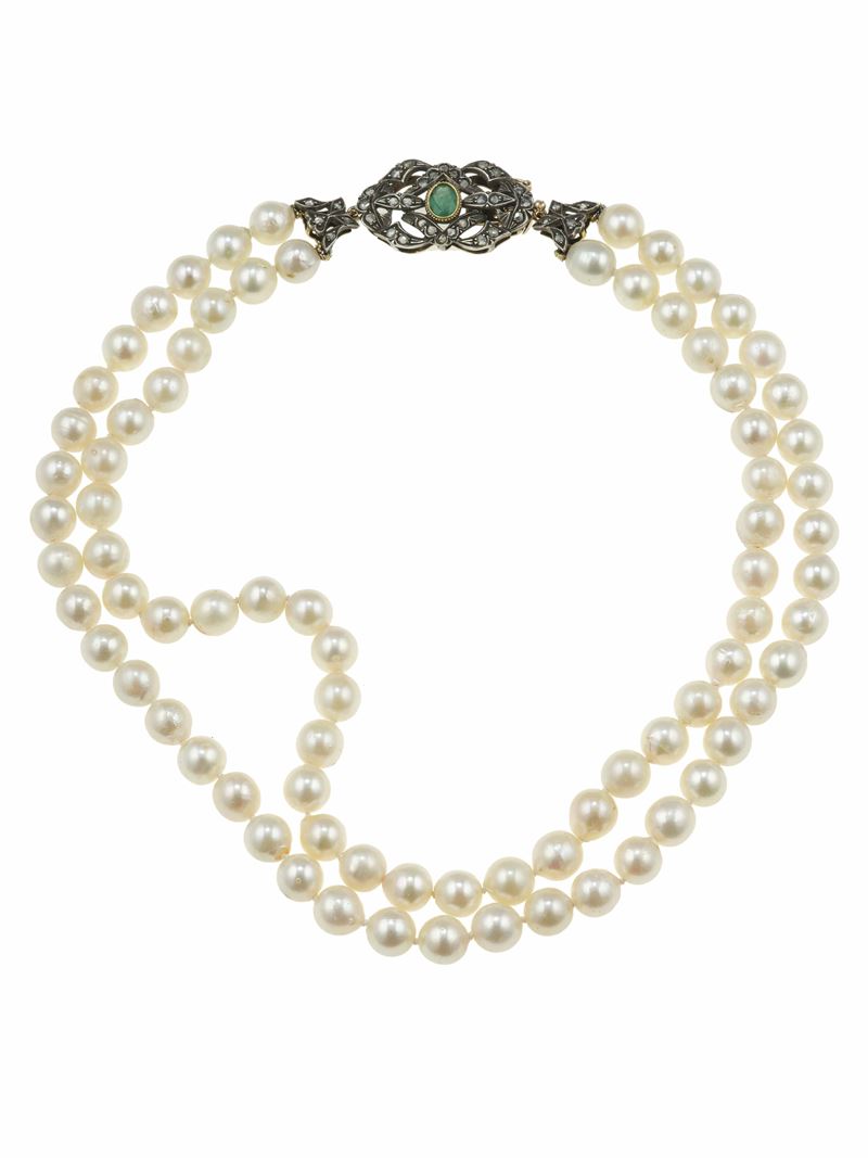 Collana a due fili di perle  - Asta Gioielli - Cambi Casa d'Aste