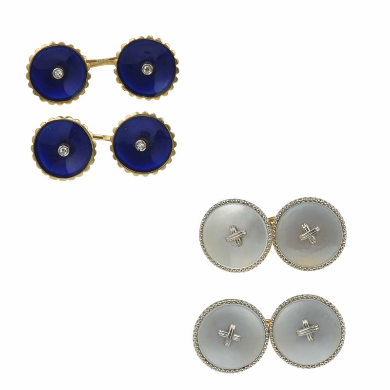 Two pairs of cufflinks  - Auction Fine Jewels - Cambi Casa d'Aste
