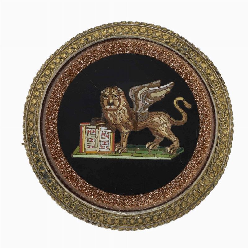 Spilla con micromosaico  - Asta Gioielli - Cambi Casa d'Aste