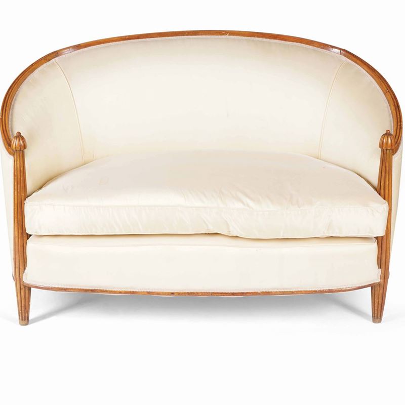 Divanetto in legno scanalato. XX secolo  - Auction Antique July - Cambi Casa d'Aste