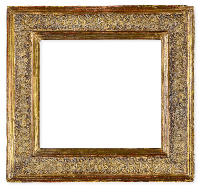 Cornice a cassetta in legno intagliato e dorato. Centro Italia XVIII secolo  - Auction Antique Frames - Cambi Casa d'Aste