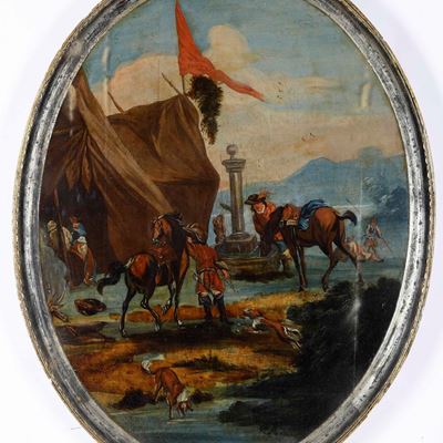 Scuola del XVIII Secolo Sosta di Cavalieri