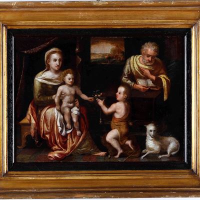 Scuola del XVI Secolo Sacra Famiglia con San Giovannino