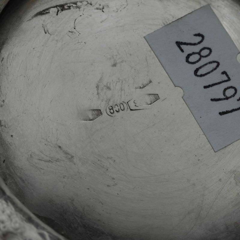 Servizio da Tè-caffè e Vassoio a Specchio. Argenteria Artistica Milanese, Marchio con Fascio Litt...