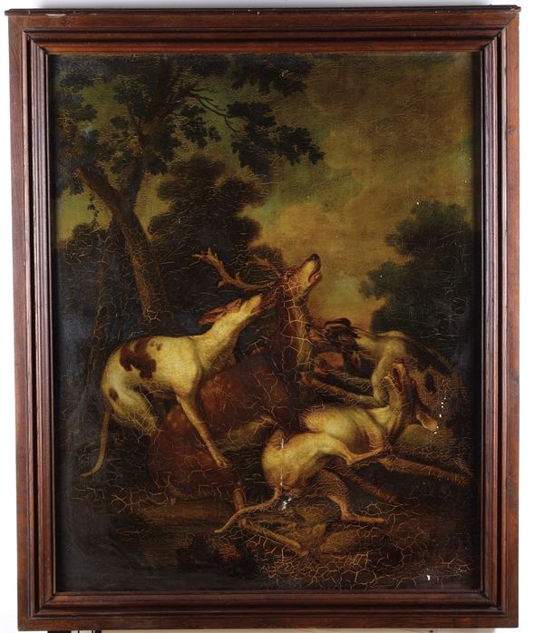 Scuola del XVIII secolo La caccia al cervo