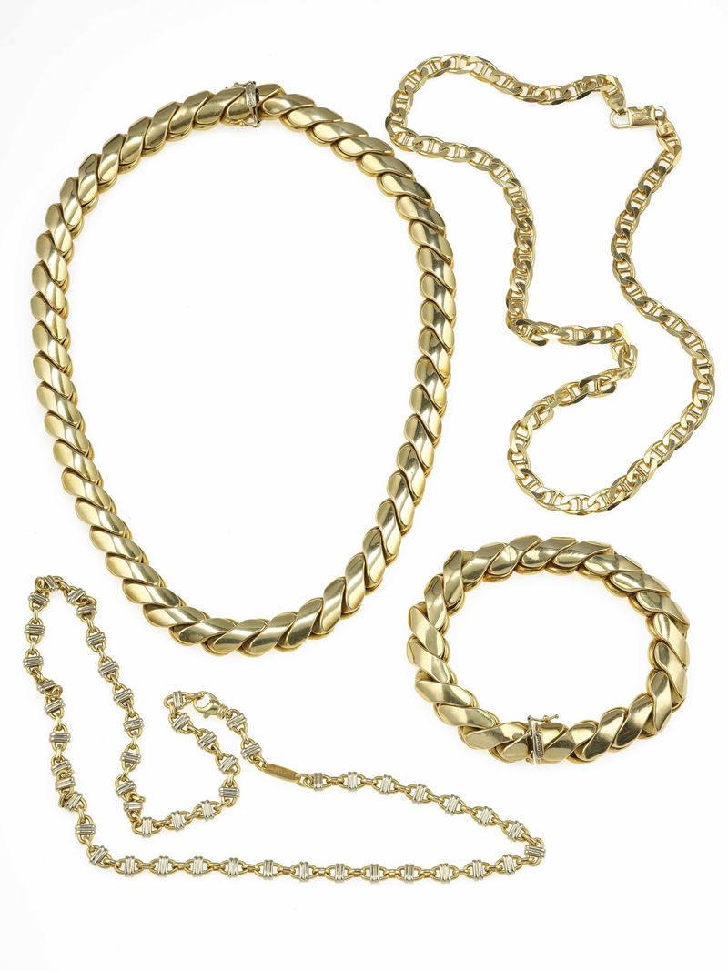 Group of two chain, one necklace and one bracelet  - Auction Jewels - Cambi Casa d'Aste