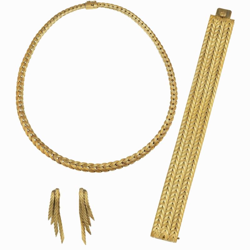 Parure costituita da girocollo, bracciale e orecchini  - Asta Gioielli - Cambi Casa d'Aste