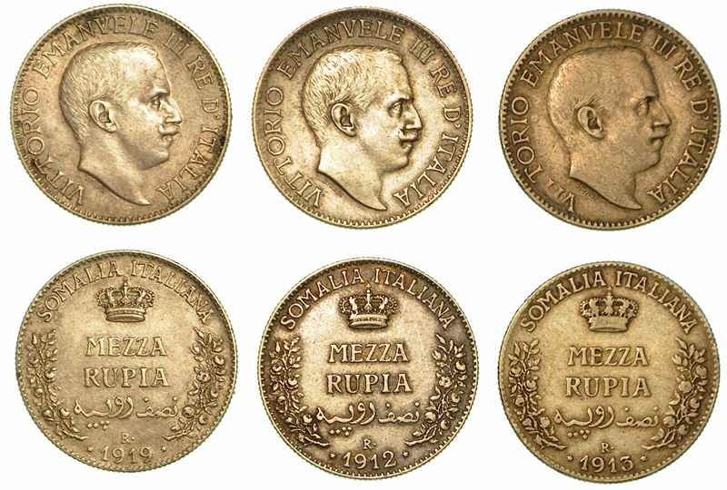 SOMALIA ITALIANA. Lotto di tre monete.  - Auction Numismatics - I - Cambi Casa d'Aste