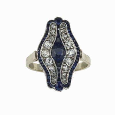 Anello con Diamanti e Zaffiri. Restauri