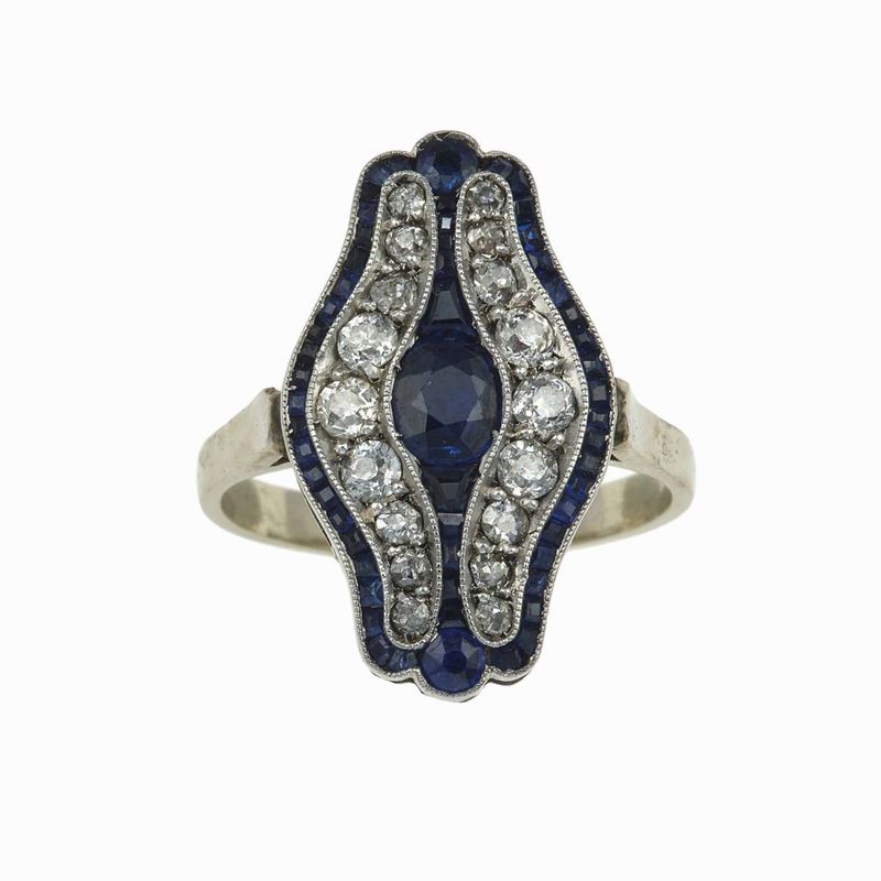 Sapphires and diamonds ring  - Auction Jewels - Cambi Casa d'Aste