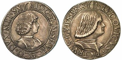 Milano. Gian Galeazzo Maria Sforza - Reggenza di Ludovico Maria Sforza, 1480-1494. Testone (o Gro...