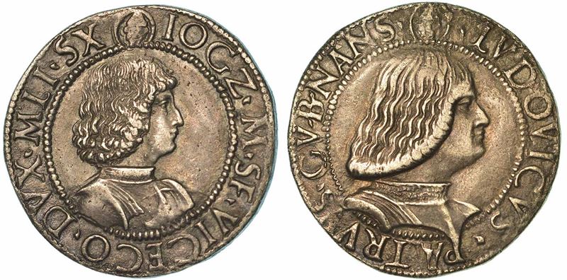 MILANO. GIAN GALEAZZO MARIA SFORZA - REGGENZA DI LUDOVICO MARIA SFORZA, 1480-1494. Testone (o Grosso da 20 Soldi).  - Auction Numismatics | Renaissance - II - Cambi Casa d'Aste