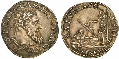 Milano. Carlo V D'asburgo, 1535-1556. Denaro da 25 Soldi.