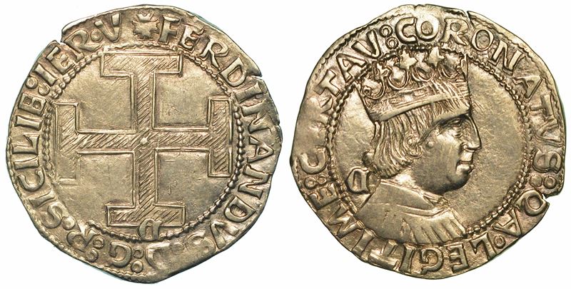 NAPOLI. FERDINANDO I D'ARAGONA, 1458-1494. Coronato.  - Asta Numismatica | Rinascimento - II - Cambi Casa d'Aste