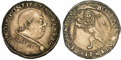 Stato Pontificio. Leone X (giovanni De' Medici), 1513-1521. Bianco (o Leone). Bologna.