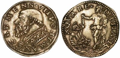Stato Pontificio. Clemente VII (giulio De' Medici), 1523-1534. Doppio Carlino. Roma.