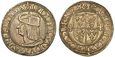 Asti. Ludovico Duca D'orleans e Signore di Asti, 1465-1498. Testone.