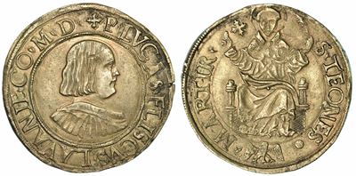 Messerano. Pierluca II Fieschi, 1532-1548. Testone.