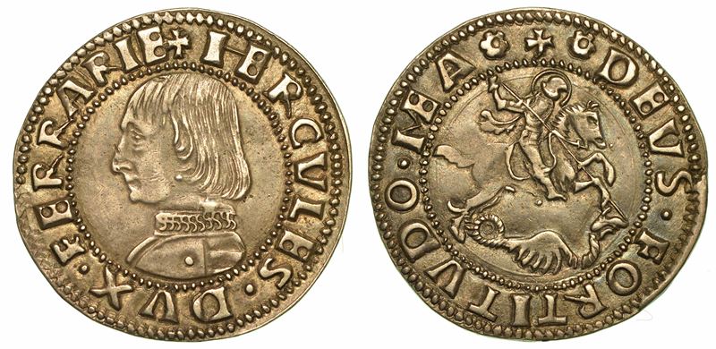 FERRARA. ERCOLE I D'ESTE, 1471-1505. Grossone.  - Auction Numismatics | Renaissance - II - Cambi Casa d'Aste