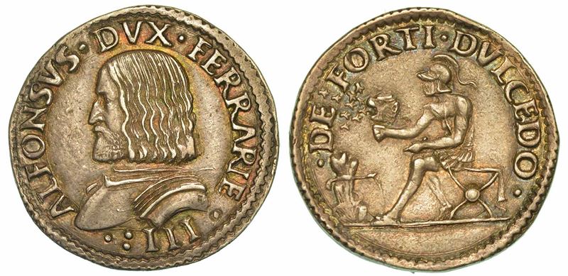 FERRARA. ALFONSO I D'ESTE, 1505-1534. Testone.  - Asta Numismatica | Rinascimento - II - Cambi Casa d'Aste