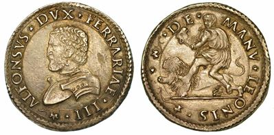 Ferrara. Alfonso i D'este, 1505-1534. Mezza Lira.