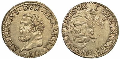 Modena. Alfonso i D'este, 1505-1534. Testone (o Doppio Giulio).