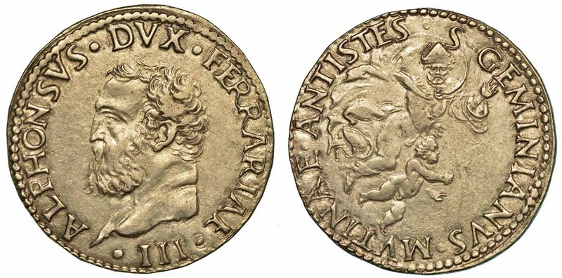 MODENA. ALFONSO I D'ESTE, 1505-1534. Testone (o Doppio Giulio).  - Auction Numismatics | Renaissance - II - Cambi Casa d'Aste
