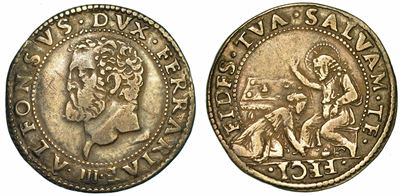 Ferrara. Alfonso i D'este, 1505-1534. Mezza Lira.