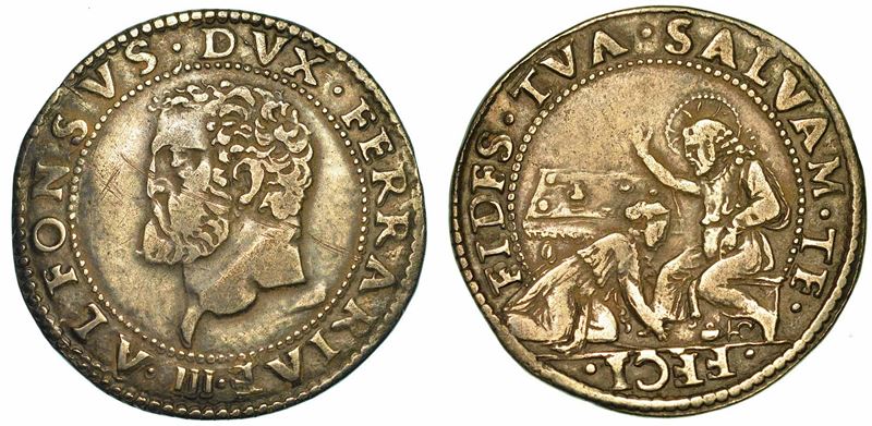 FERRARA. ALFONSO I D'ESTE, 1505-1534. Mezza Lira.  - Auction Numismatics | Renaissance - II - Cambi Casa d'Aste