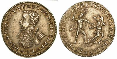 Ferrara. Ercole II D'este, 1534-1559. Mezzo Scudo 1546.