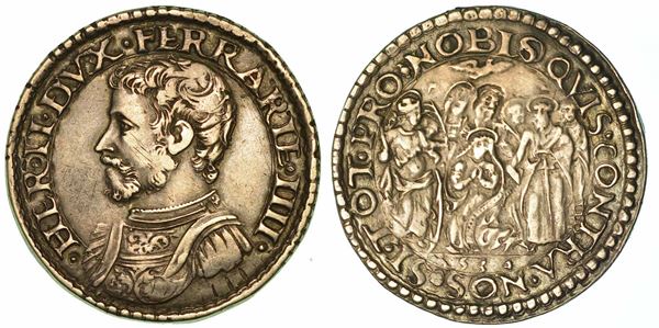 FERRARA. ERCOLE II D'ESTE, 1534-1559. Testone 1534.