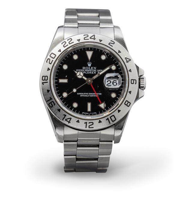 Rolex - Explorer II ref 16570, sporty automatic date display, 24h indication on steel ring, black dial tritium luminescence