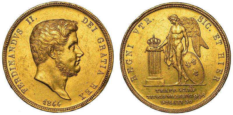 NAPOLI. FERDINANDO II DI BORBONE, 1830-1859. 30 Ducati 1844.  - Auction Numismatics - I - Cambi Casa d'Aste