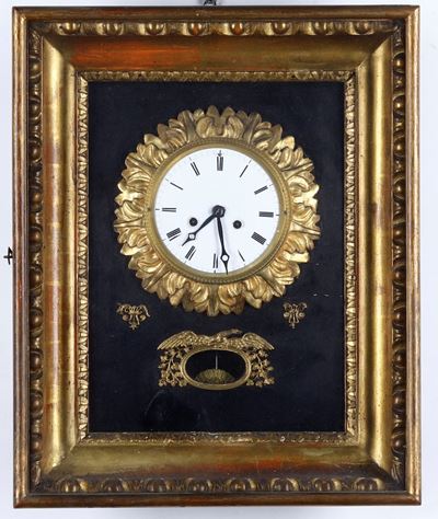 Orologio da Parete in Legno Intagliato e Dorato. Austria, XIX Secolo