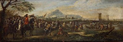 Il riposo delle truppe, olio su tela