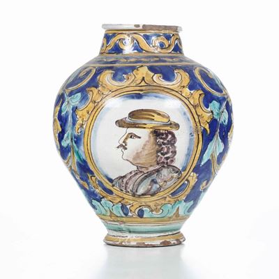 Vaso a Boccia.sicilia, Caltagirone, XIX Secolo.