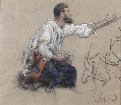 Studio di Figura. Bozzetto per il Dipinto "L’offerta, 1896”