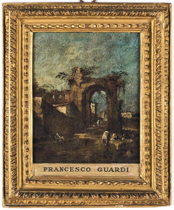 Francesco Guardi - Capriccio con figure e rovine