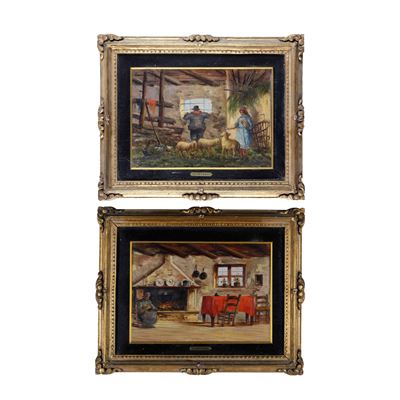 Mario Fattori, Scene d'interno, 1930, oleo su tela