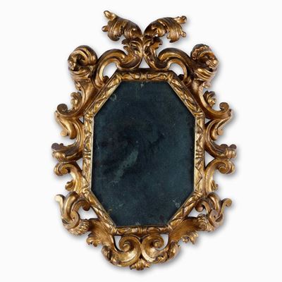 Specchiera in Legno Intagliato e Dorato. XX Secolo