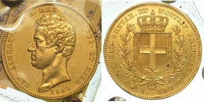 Regno di Sardegna. Carlo Alberto di Savoia, 1831-1849. 100 Lire 1840. Torino.