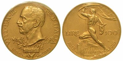 Regno D’italia. Vittorio Emanuele III di Savoia, 1900-1946. 100 Lire 1925. Vetta D’italia.
